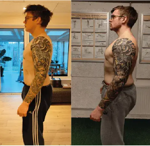 Store muskler efter forløb hos Speitzer Fitness før og efter billeder