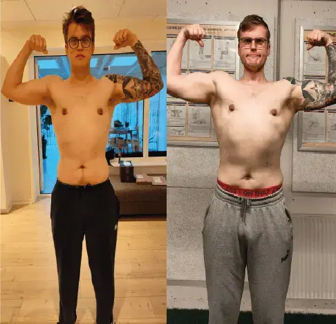 Store muskler efter forløb hos Speitzer Fitness før og efter billeder