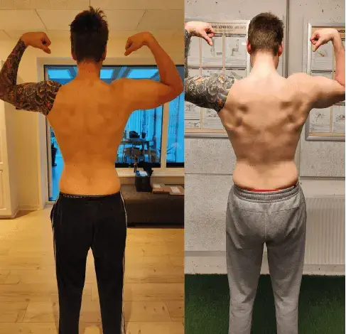 Store muskler efter forløb hos Speitzer Fitness før og efter billeder